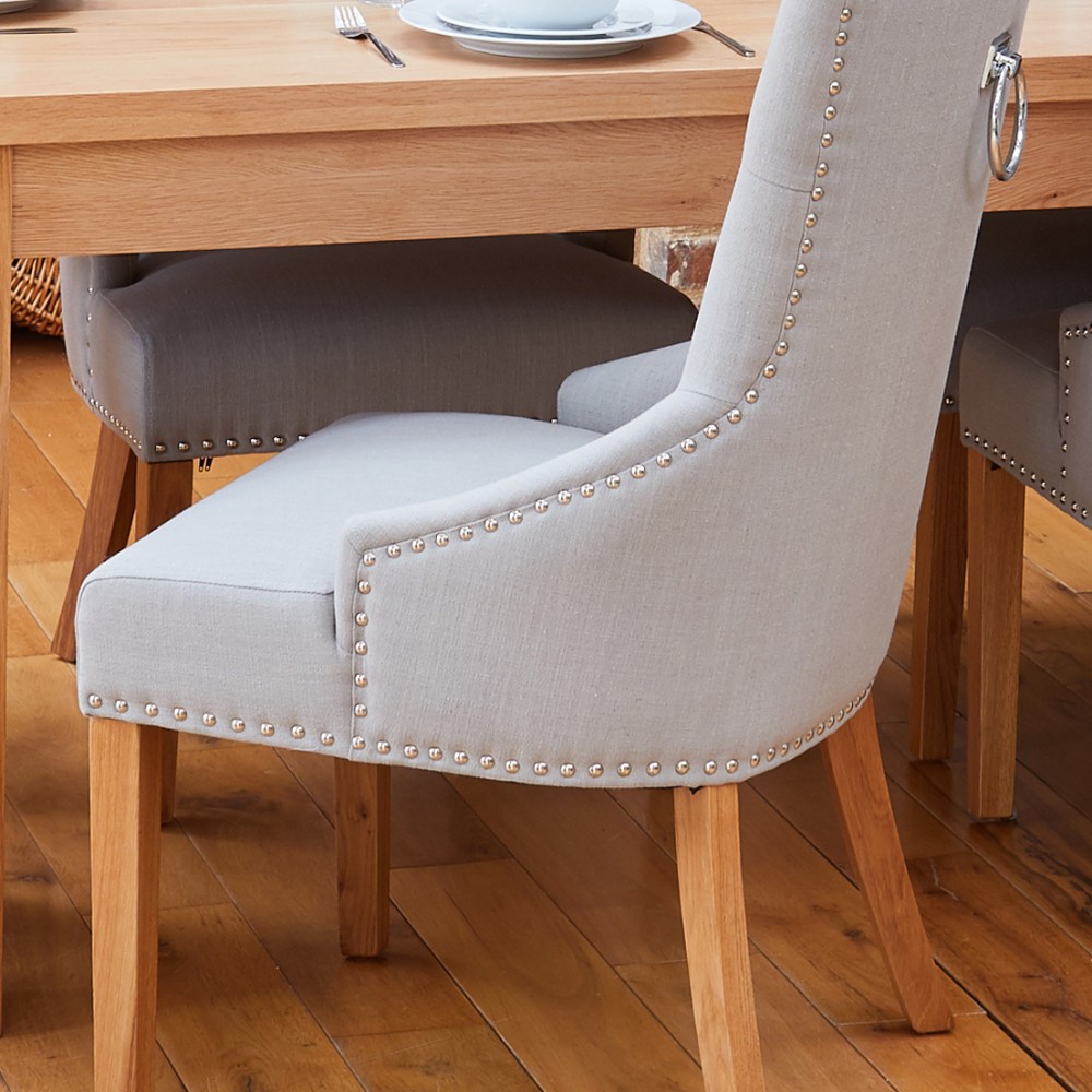 Mobel Oak Luxury Grey Upholstered Dining Chair Mobel Oak Luxury Grey Upholstered Dining Chair