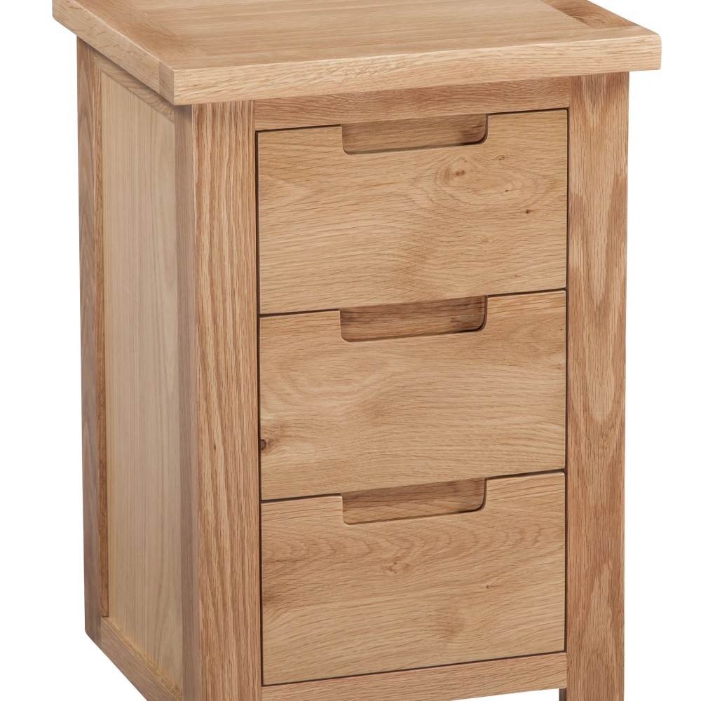 Moderna Oak 3 Drawer Bedside Moderna Oak 3 Drawer Bedside