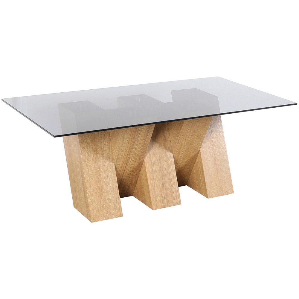 Nevada Oak Coffee Table with SMOKED Glass Nevada Oak Coffee Table with SMOKED Glass