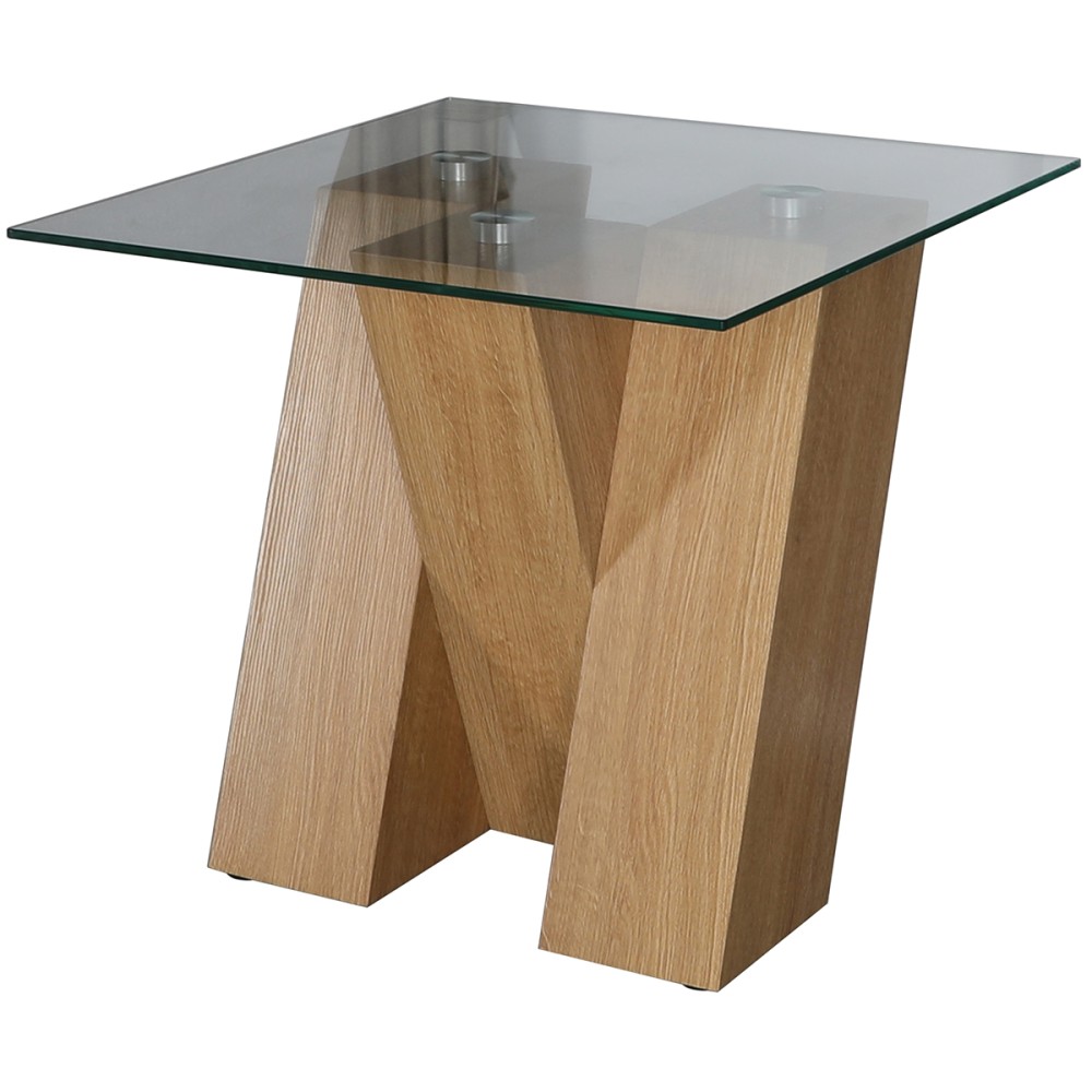 Nevada Oak Lamp Table with SMOKED Glass Nevada Oak Lamp Table with SMOKED Glass