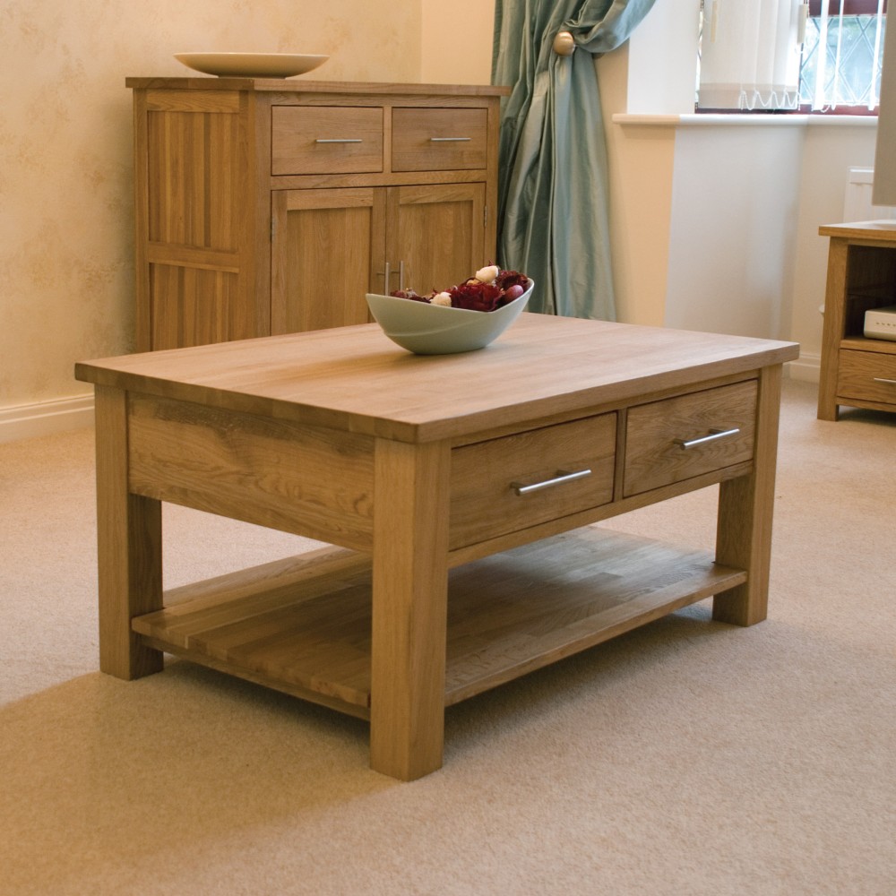 Opus Modern Oak  2 Drawer Coffee Table