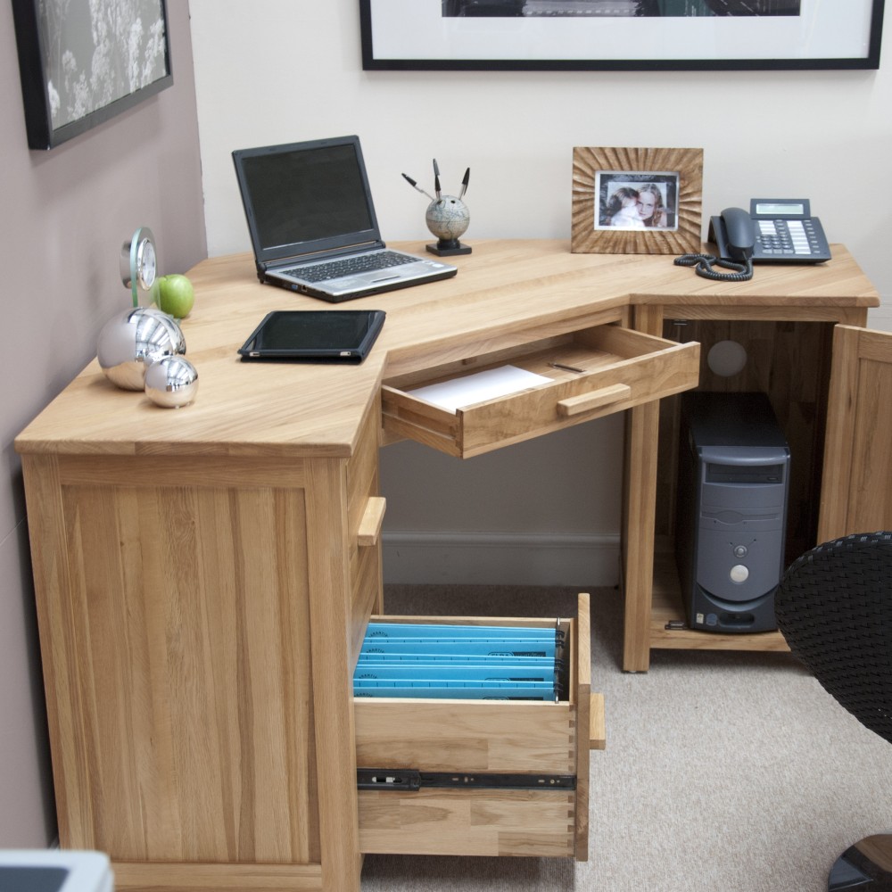 Opus Modern Oak Corner Desk