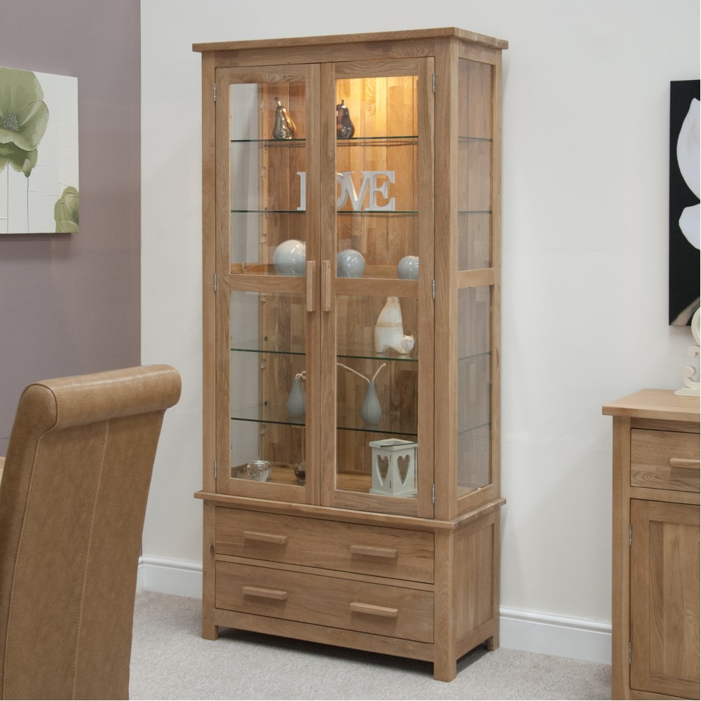 Opus Modern Oak Glass Display Cabinet Opus Modern Oak Glass Display Cabinet
