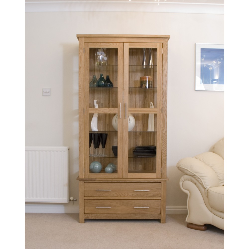 Opus Modern Oak Glass Display Cabinet Opus Modern Oak Glass Display Cabinet