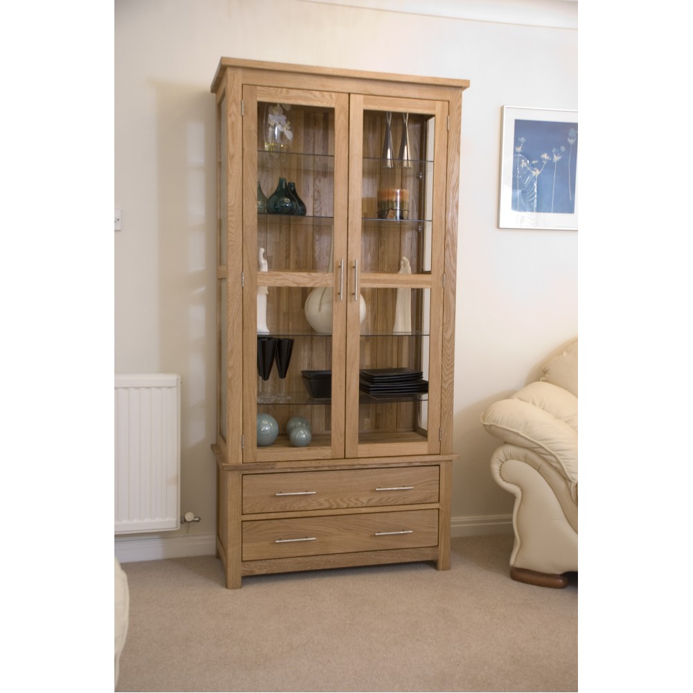 Opus Modern Oak Glass Display Cabinet Opus Modern Oak Glass Display Cabinet