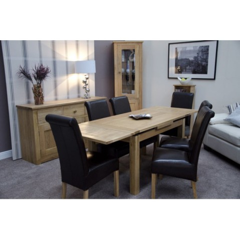 Opus Modern Oak Medium Drawleaf Extending Table Opus Modern Oak Medium Drawleaf Extending Table