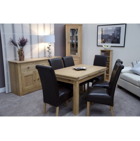 Opus Modern Oak Medium Drawleaf Extending Table Opus Modern Oak Medium Drawleaf Extending Table