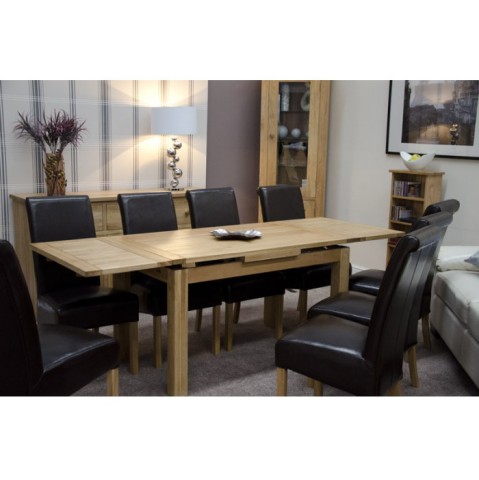 Opus Modern Oak Medium Drawleaf Extending Table Opus Modern Oak Medium Drawleaf Extending Table