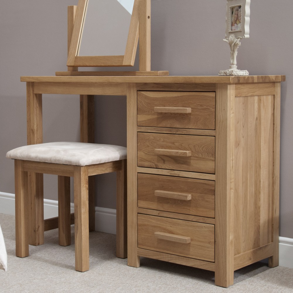 Opus Modern Oak Single Pedestal Dressing Table + Stool Opus Modern Oak Single Pedestal Dressing Table + Stool