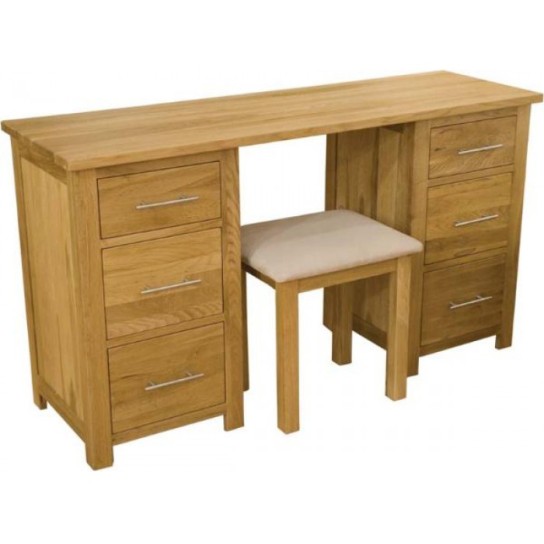 Opus Modern Oak Twin Pedestal Dressing Table + Stool Opus Modern Oak Twin Pedestal Dressing Table + Stool