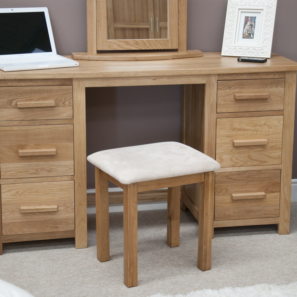 Opus Modern Oak Twin Pedestal Dressing Table + Stool Opus Modern Oak Twin Pedestal Dressing Table + Stool