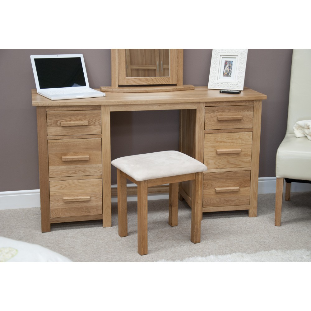 Opus Modern Oak Twin Pedestal Dressing Table + Stool Opus Modern Oak Twin Pedestal Dressing Table + Stool