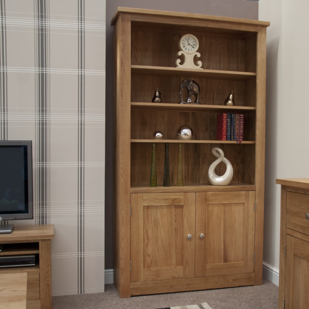 Torino Contemporary Oak 2 Door Bookcase Torino Contemporary Oak 2 Door Bookcase