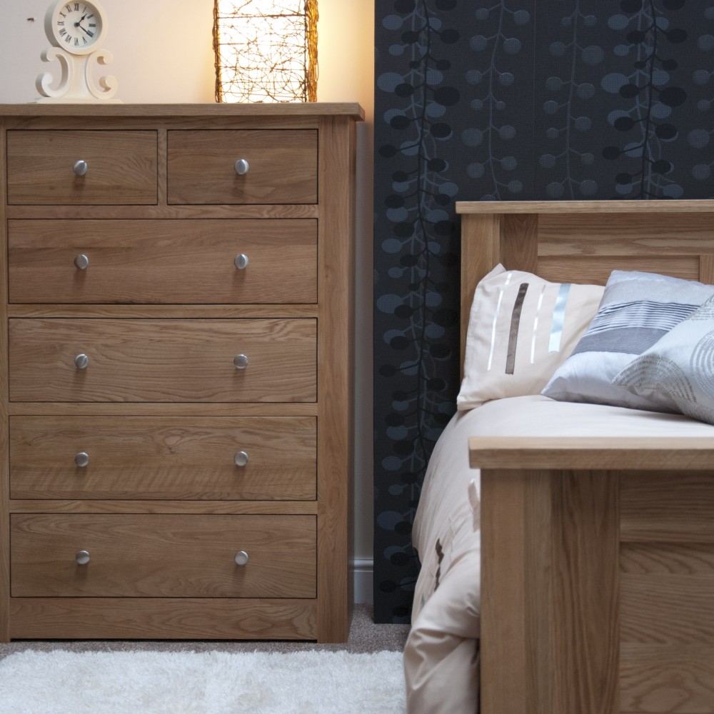 Torino Contemporary Oak 2 Over 4 Drawer Chest Torino Contemporary Oak 2 Over 4 Drawer Chest