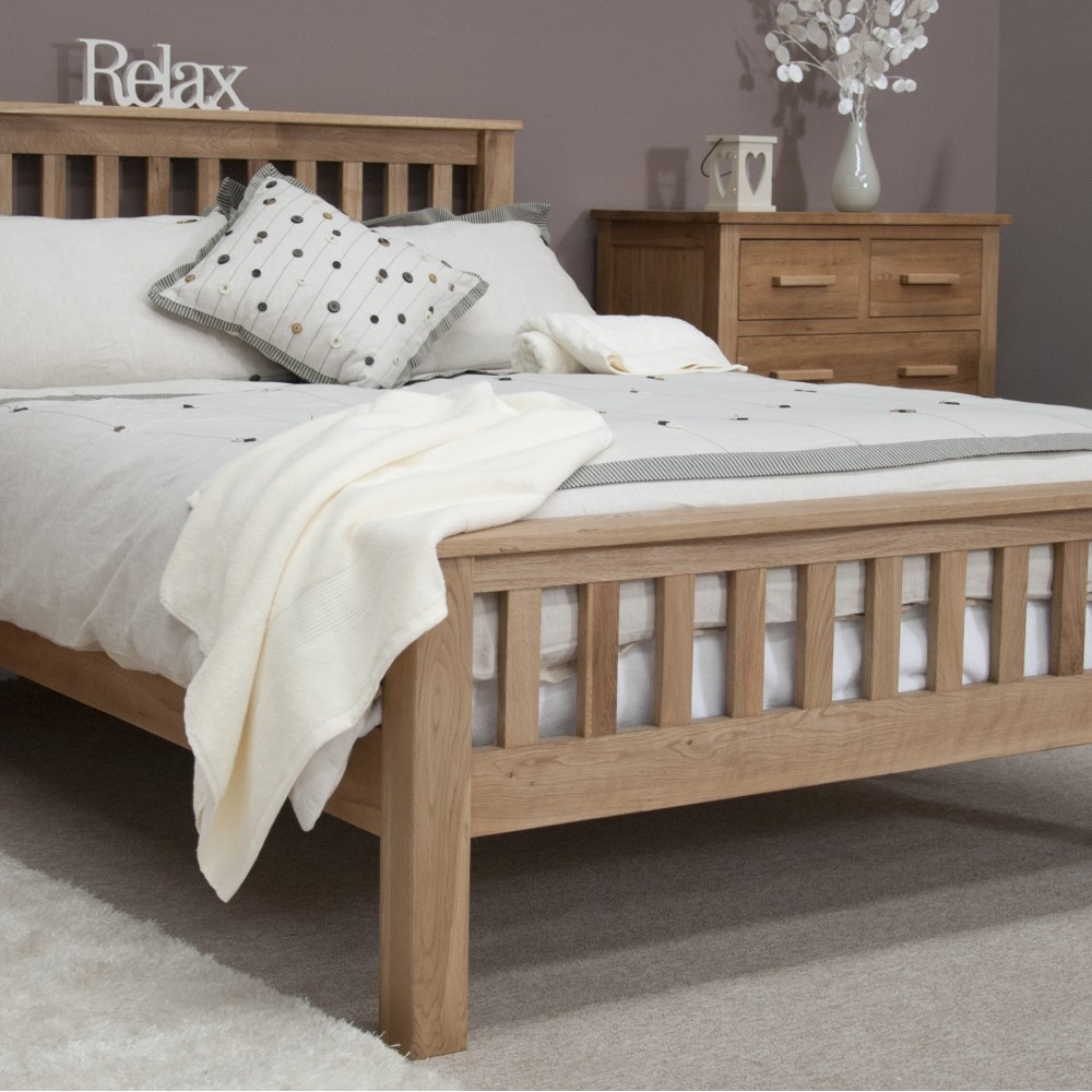 Torino Contemporary Oak Double High Foot End Bed Torino Contemporary Oak Double High Foot End Bed