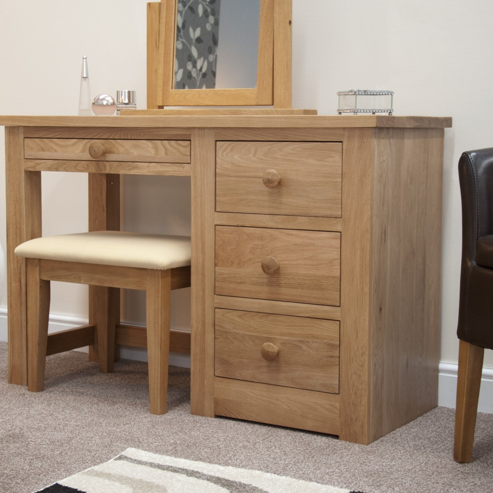 Torino Contemporary Oak Dressing Table + Stool Torino Contemporary Oak Dressing Table + Stool