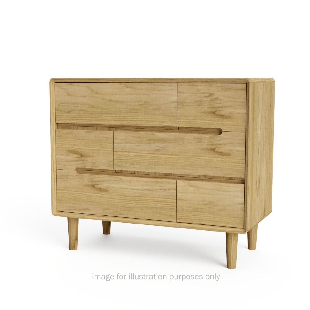 Scandic Oak 3 over 3 Chest of Drawers
