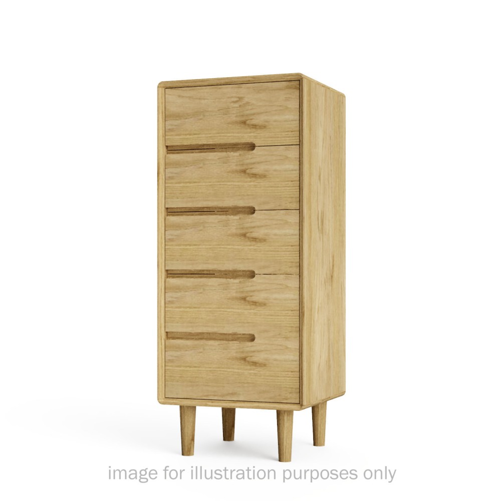 Scandic Oak 5 Drawer Chest of Drawers