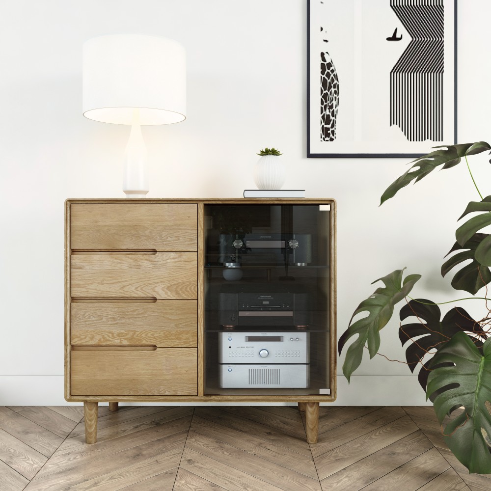 Scandic Oak Small Glazed Chest Scandic Oak Small Glazed Chest