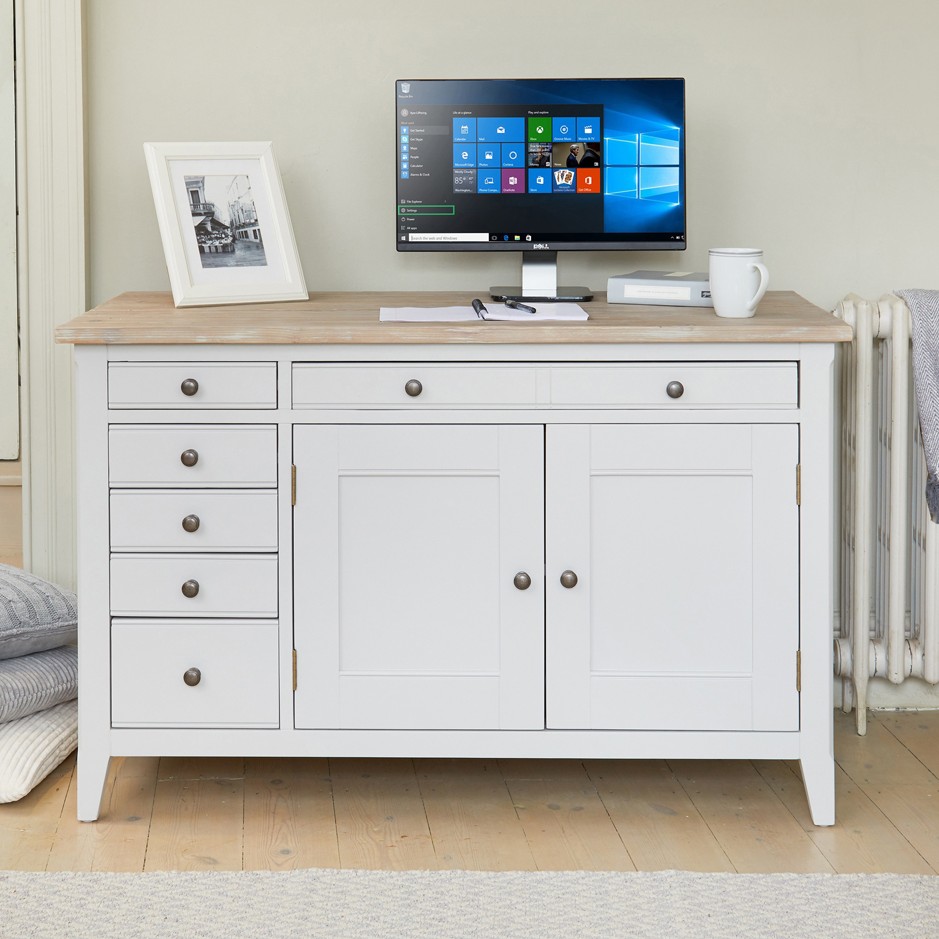 Signature Blue Hidden Home Office Desk Signature Blue Hidden Home Office Desk