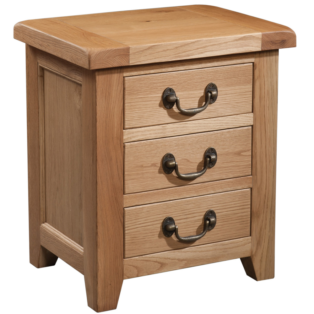 Somerset Oak 3 Drawer Bedside Somerset Oak 3 Drawer Bedside