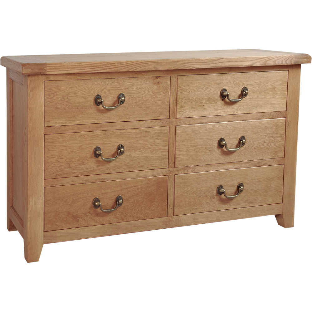 Somerset Oak 6 Drawer Wide Chest Somerset Oak 6 Drawer Wide Chest