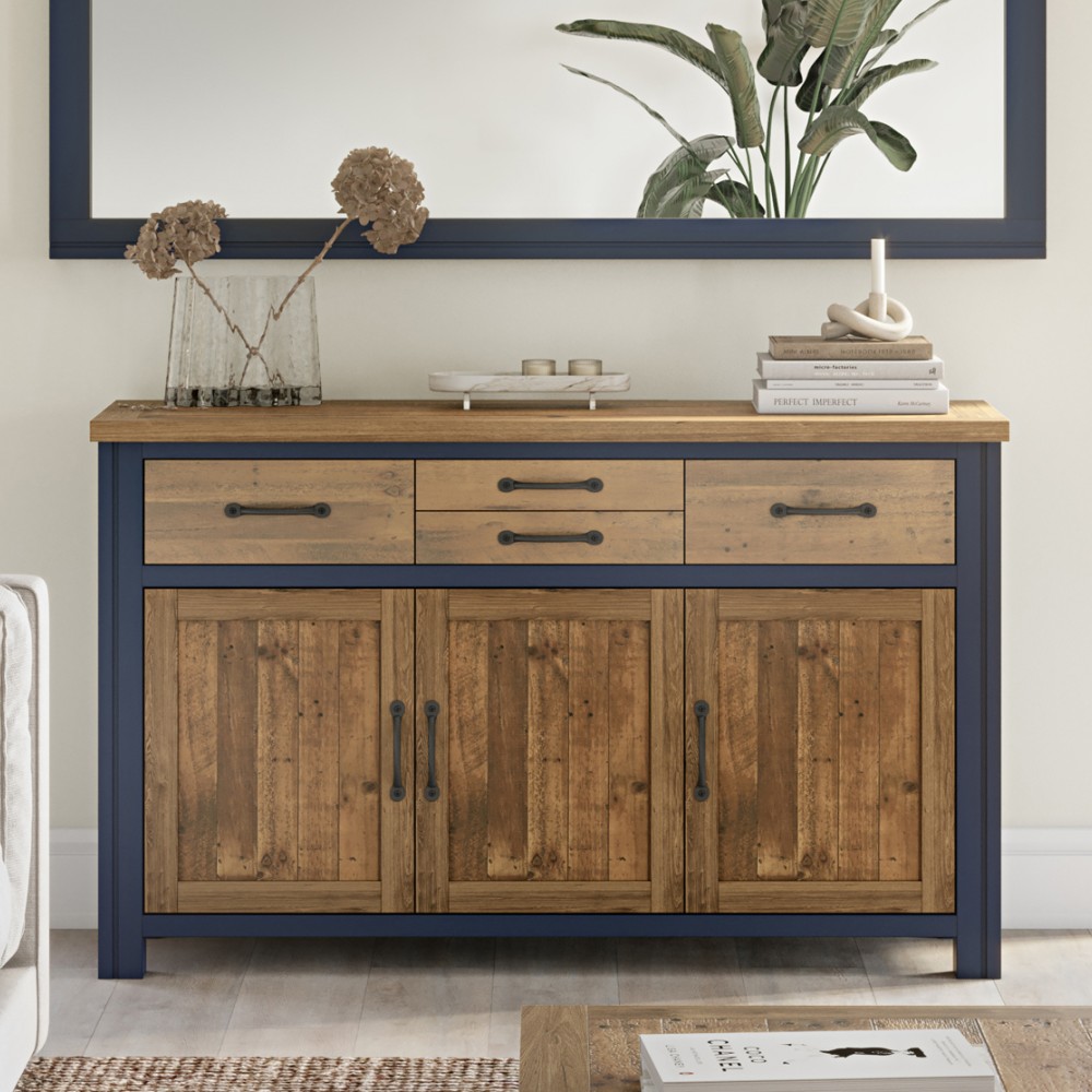 Splash of Blue - 3 Door / 4 Drawer Sideboard Splash of Blue - 3 Door / 4 Drawer Sideboard