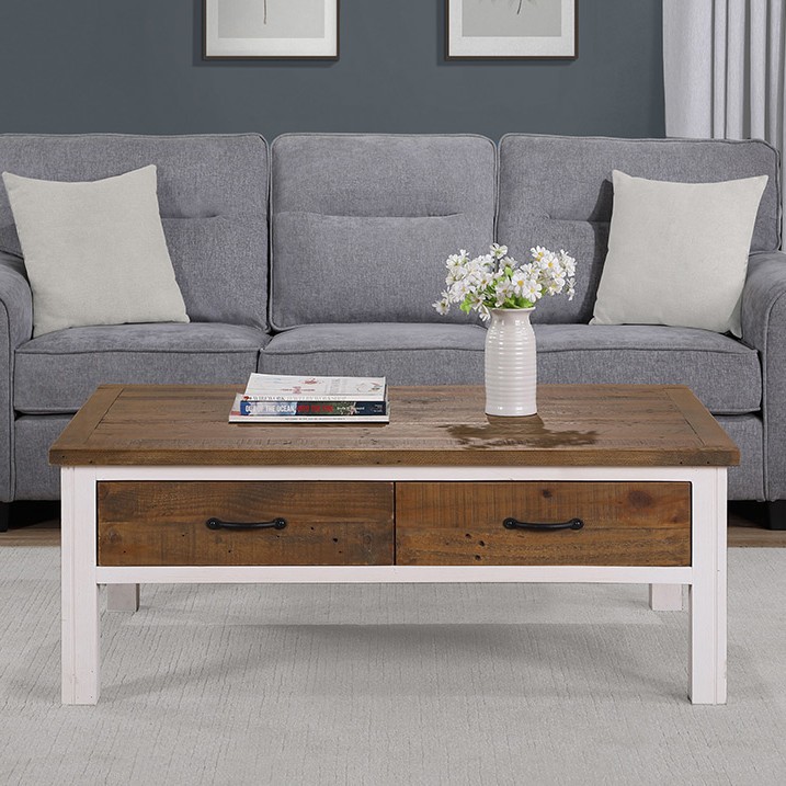 Splash of White - Coffee Table With Four Drawers Splash of White - Coffee Table With Four Drawers
