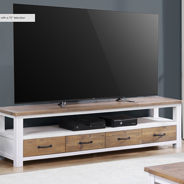 Splash of White - Super Sized Widescreen Television Cabinet Splash of White - Super Sized Widescreen Television Cabinet