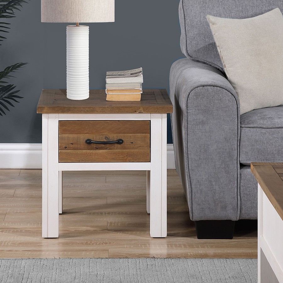 Splash of White - Lamp Table With drawer Splash of White - Lamp Table With drawer