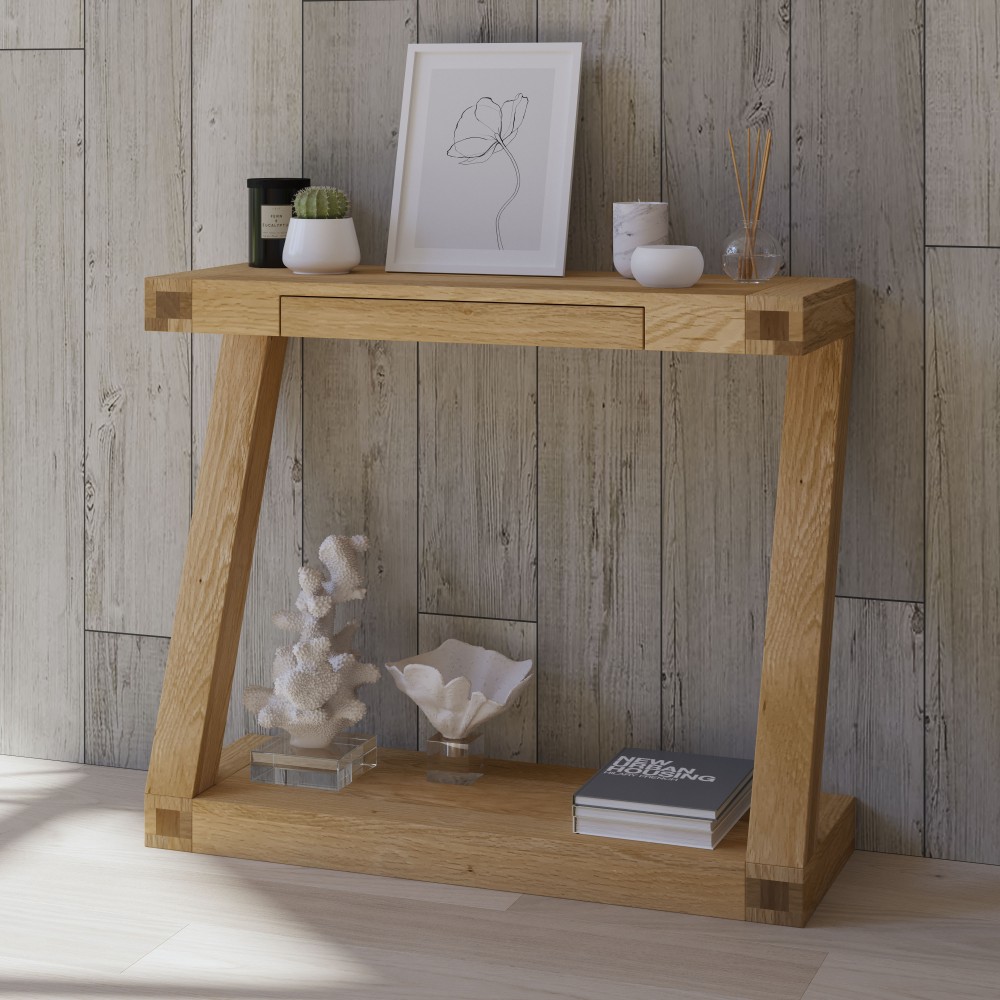 Z Oak Designer Console Table Z Oak Designer Console Table