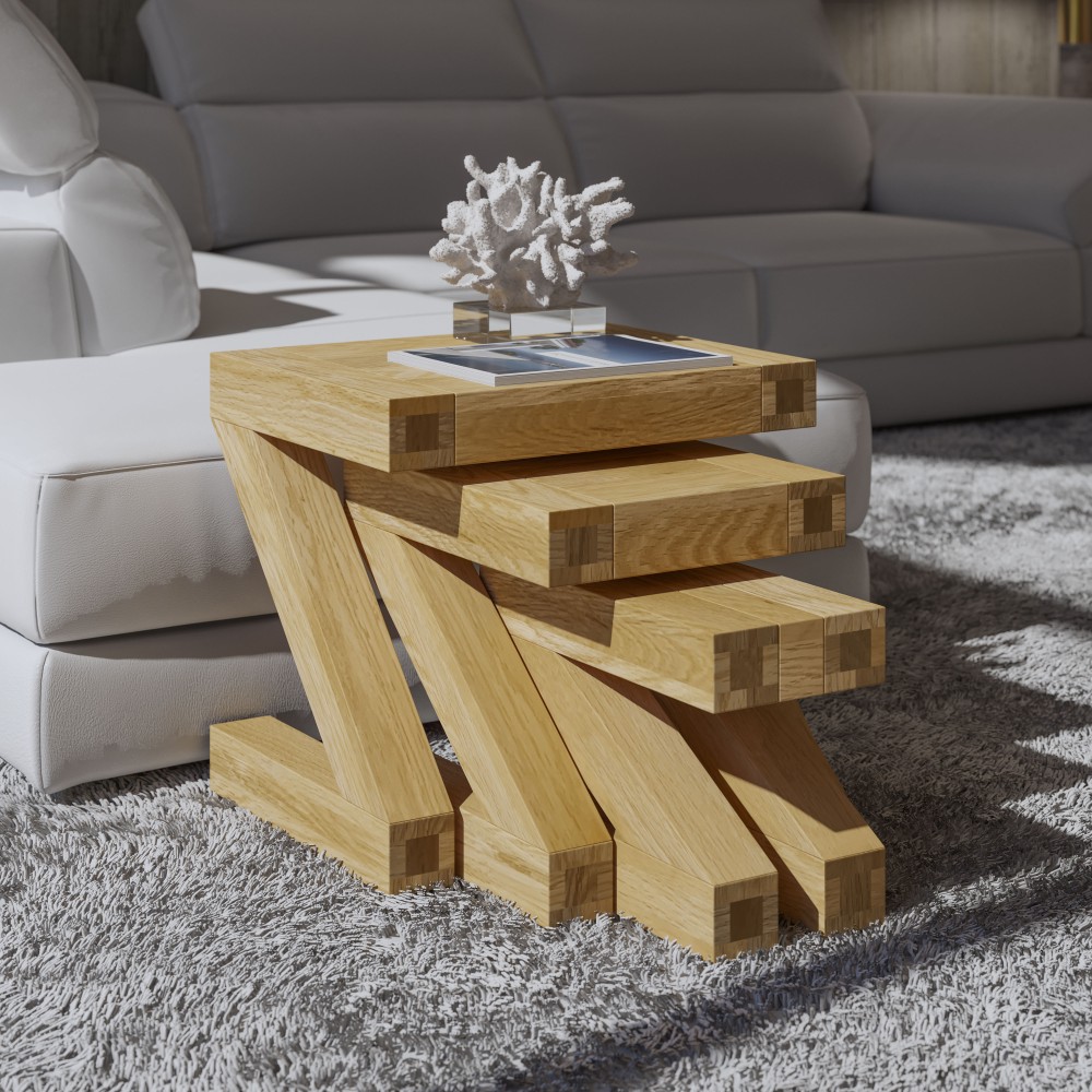 Z Oak Designer Nest of Tables Z Oak Designer Nest of Tables