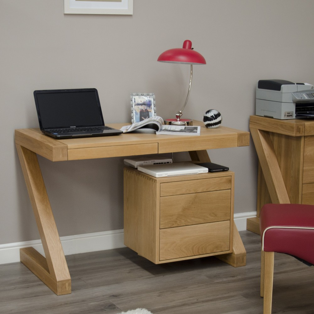 Z Oak Designer Small Computer Desk Z Oak Designer Small Computer Desk