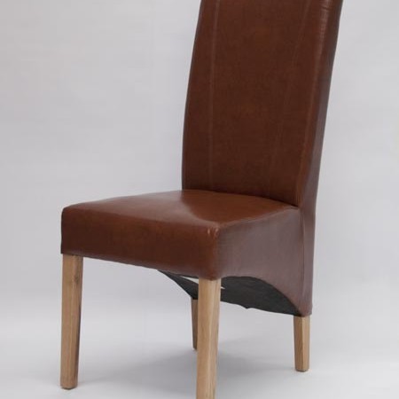 Contempo Tan Leather Oak Dining Chair Contempo Tan Leather Oak Dining Chair