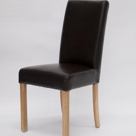 Marianna Brown Leather Oak Dining Chair Marianna Brown Leather Oak Dining Chair