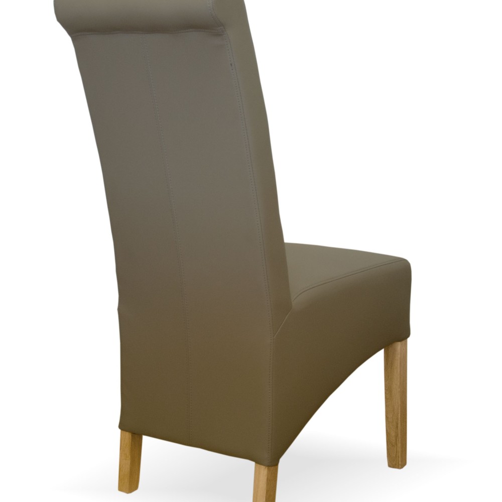 Richmond Mushroom Leather Oak Dining Chair