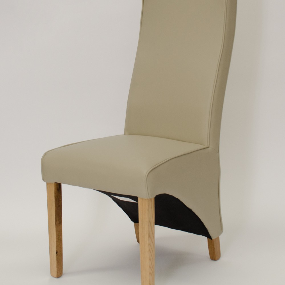 Wave Bone Leather Oak Dining Chair Wave Bone Leather Oak Dining Chair