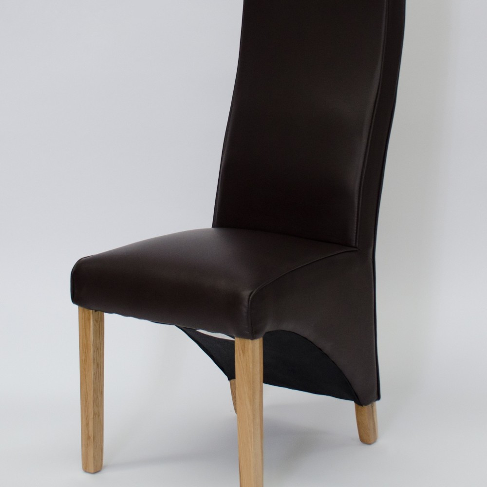 Wave Coco Leather Oak Dining Chair Wave Coco Leather Oak Dining Chair
