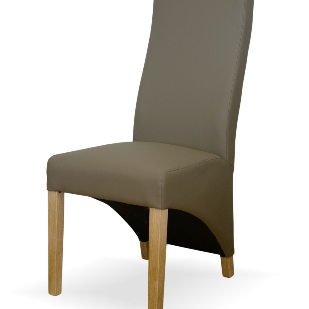 Wave Mushroom Leather Oak Dining Chair Wave Mushroom Leather Oak Dining Chair