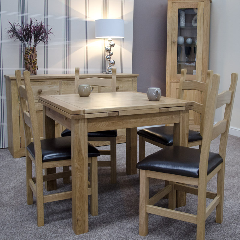 Opus Modern Oak Small Extending Drawleaf Table Opus Modern Oak Small Extending Drawleaf Table