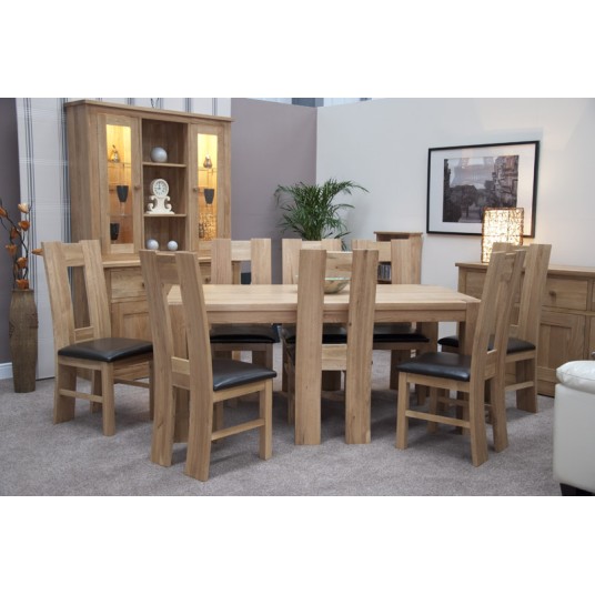 Opus Modern Oak Large Corner Leg Dining Table Opus Modern Oak Large Corner Leg Dining Table