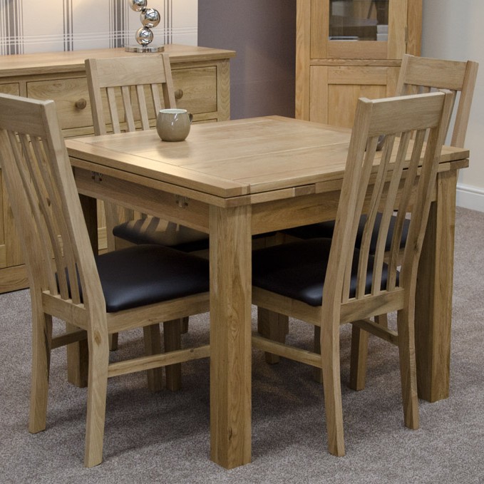 Opus Modern Oak Small Extending Drawleaf Table 