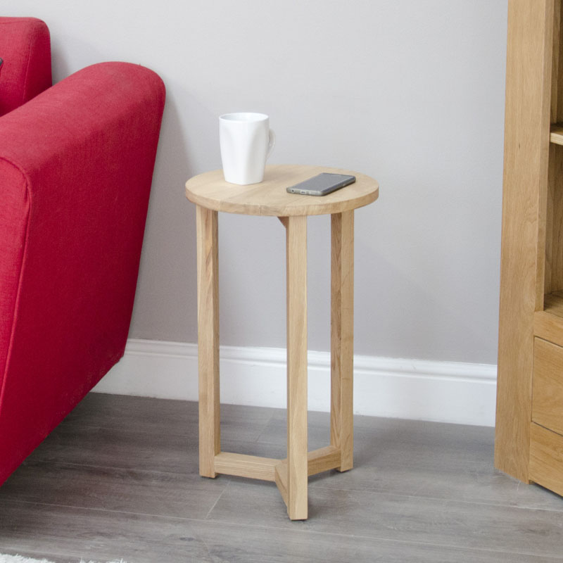 Opus Oak Round Occasional Lamp Table