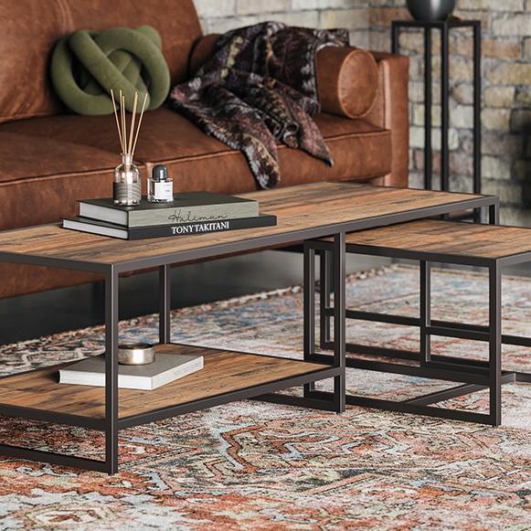 Ooki Reclaimed Large Coffee Table with Side Table Ooki Reclaimed Large Coffee Table with Side Table