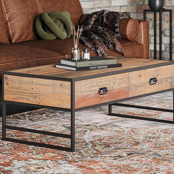 Ooki Reclaimed Coffee Table with Drawers Ooki Reclaimed Coffee Table with Drawers