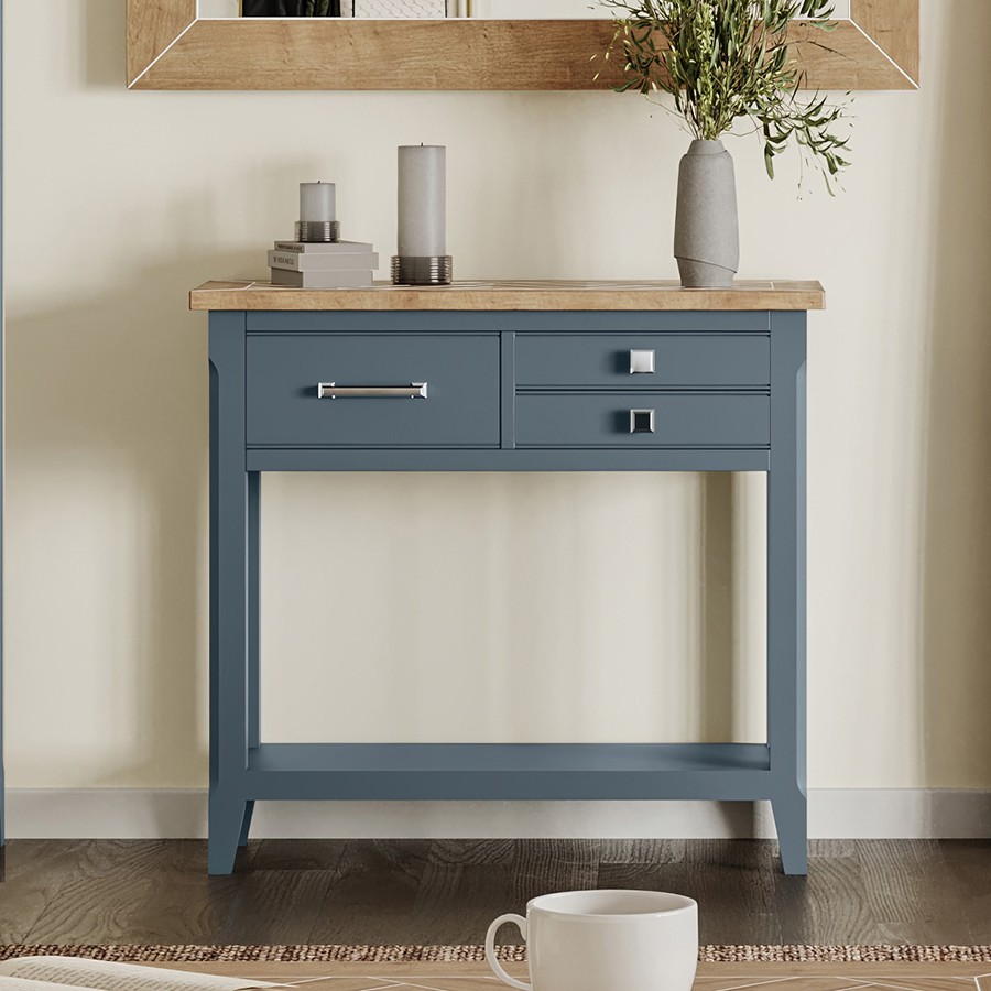 Signature Blue Reclaimed Small Console Table Signature Blue Reclaimed Small Console Table