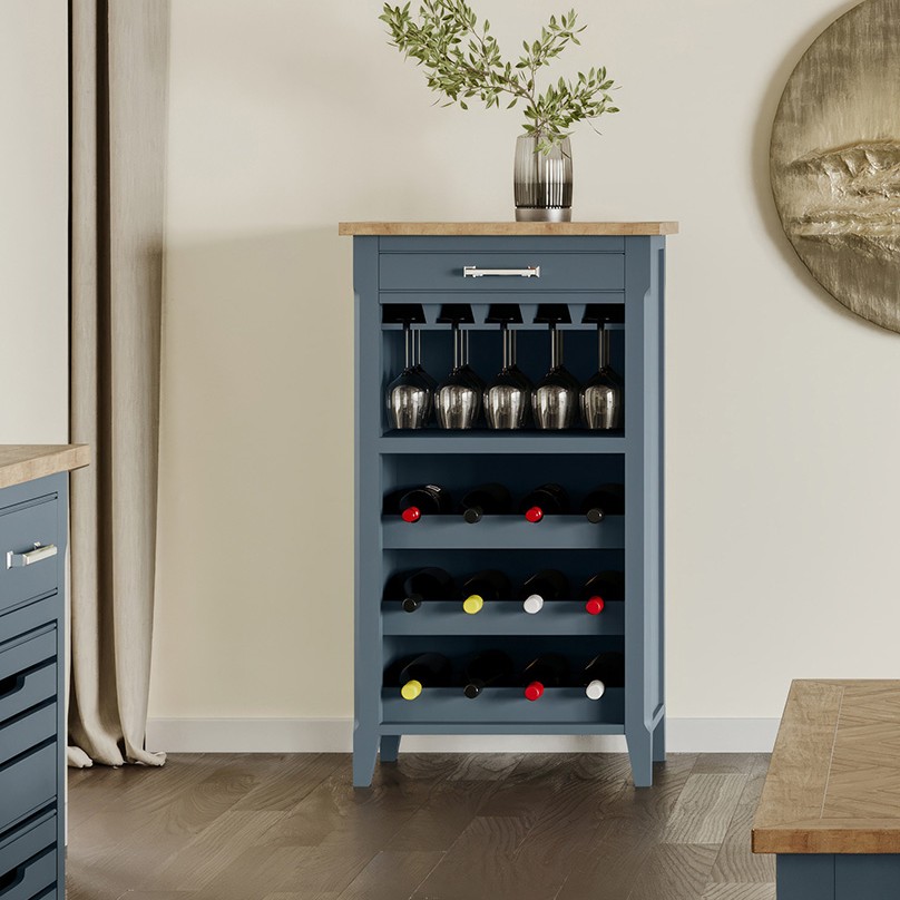 Signature Blue Wine Rack / Glass Storage Cabinet Signature Blue Wine Rack / Glass Storage Cabinet