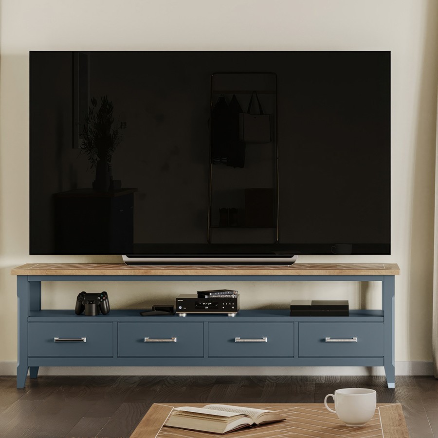 Signature Blue Large Widescreen Television Cabinet Signature Blue Large Widescreen Television Cabinet